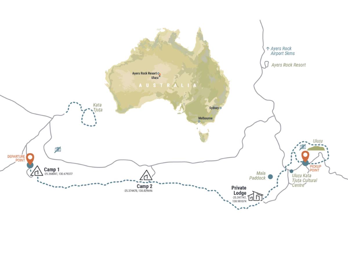 Uluṟu-Kata Tjuṯa Signature Walk Map